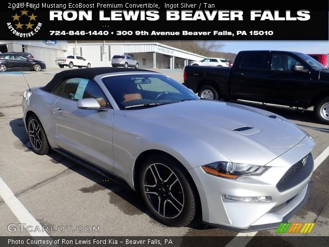 2018 Ford Mustang EcoBoost Premium Convertible in Ingot Silver