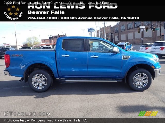 2022 Ford Ranger Lariat SuperCrew 4x4 in Velocity Blue Metallic