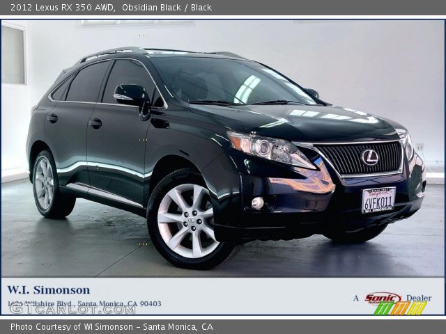 2012 Lexus RX 350 AWD in Obsidian Black