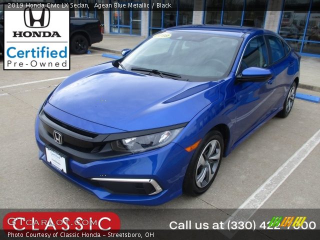 2019 Honda Civic LX Sedan in Agean Blue Metallic