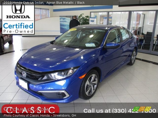2019 Honda Civic LX Sedan in Agean Blue Metallic