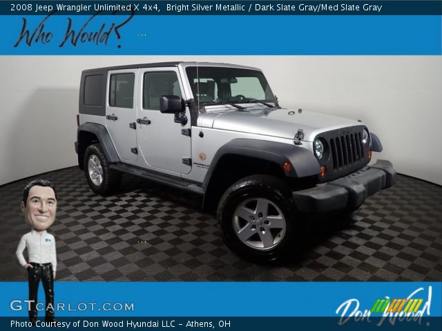 2008 Jeep Wrangler Unlimited X 4x4 in Bright Silver Metallic