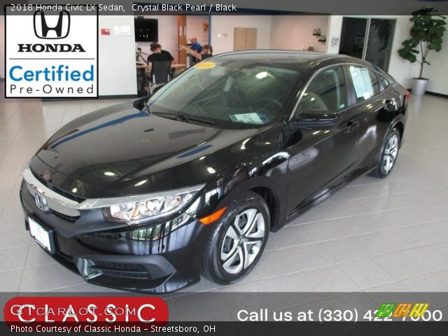 2018 Honda Civic LX Sedan in Crystal Black Pearl
