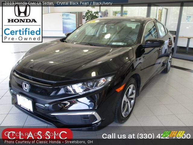 2019 Honda Civic LX Sedan in Crystal Black Pearl