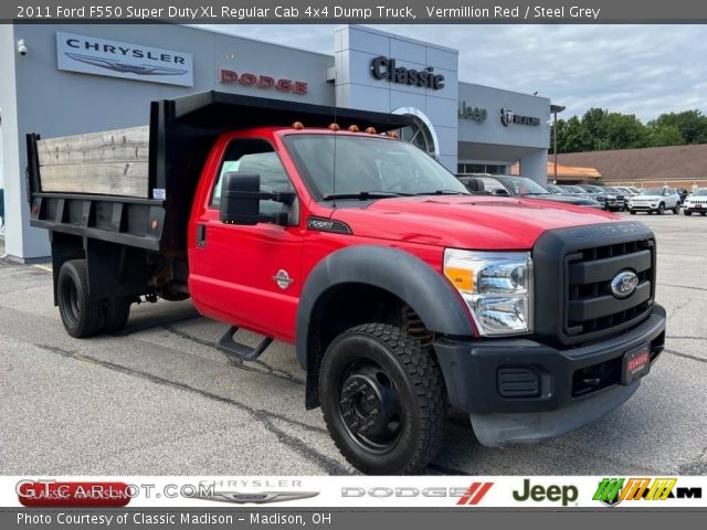 2011 Ford F550 Super Duty XL Regular Cab 4x4 Dump Truck in Vermillion Red