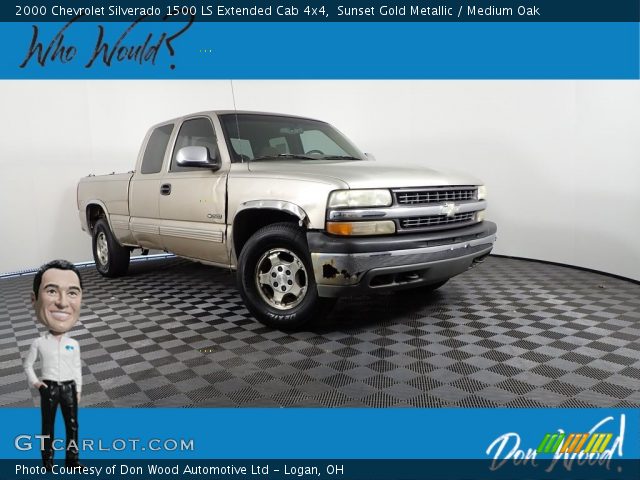 2000 Chevrolet Silverado 1500 LS Extended Cab 4x4 in Sunset Gold Metallic