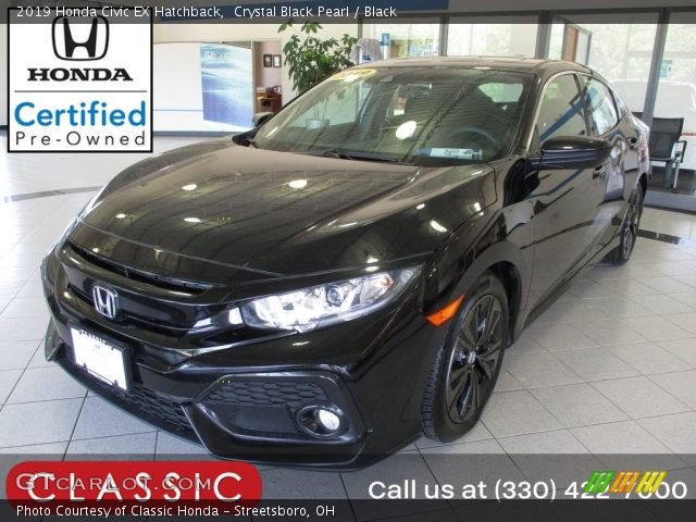 2019 Honda Civic EX Hatchback in Crystal Black Pearl