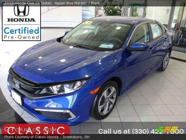 2019 Honda Civic LX Sedan in Agean Blue Metallic