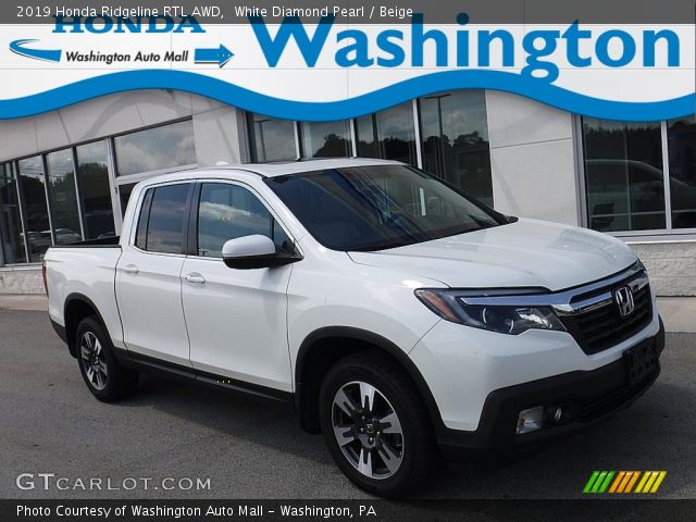 2019 Honda Ridgeline RTL AWD in White Diamond Pearl