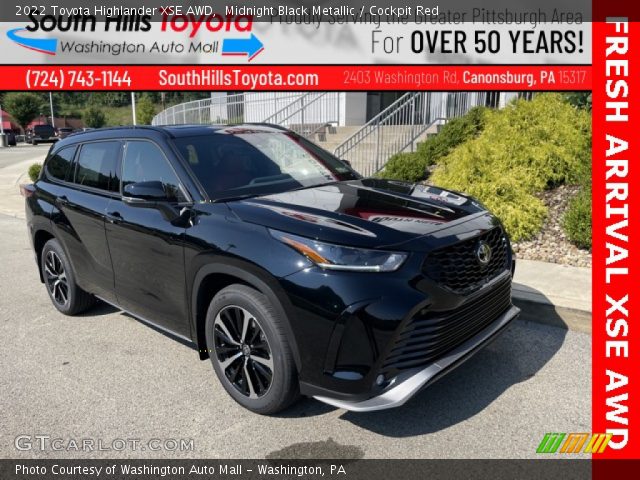 2022 Toyota Highlander XSE AWD in Midnight Black Metallic