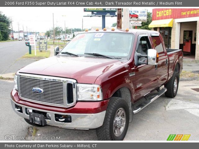 2006 Ford F350 Super Duty Lariat FX4 Crew Cab 4x4 in Dark Toreador Red Metallic