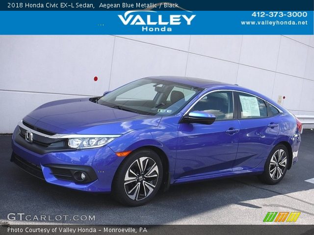 2018 Honda Civic EX-L Sedan in Aegean Blue Metallic