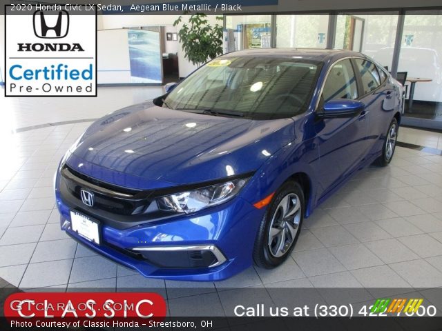 2020 Honda Civic LX Sedan in Aegean Blue Metallic
