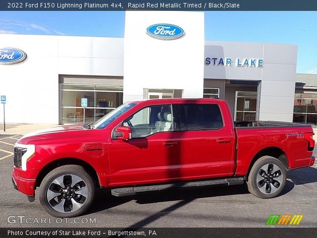 2022 Ford F150 Lightning Platinum 4x4 in Rapid Red Metallic Tinted