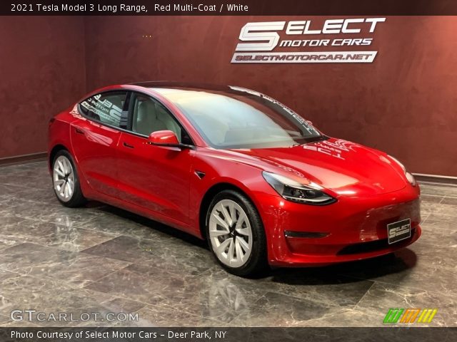 2021 Tesla Model 3 Long Range in Red Multi-Coat