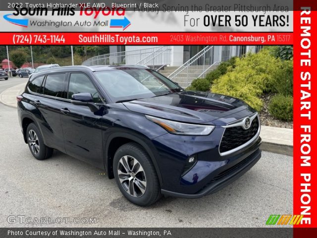2022 Toyota Highlander XLE AWD in Blueprint