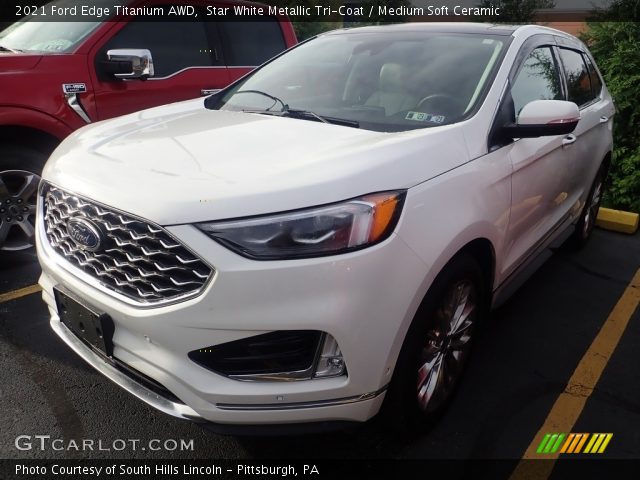 2021 Ford Edge Titanium AWD in Star White Metallic Tri-Coat