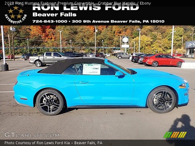 2022 Ford Mustang Ecoboost Premium Convertible in Grabber Blue Metallic
