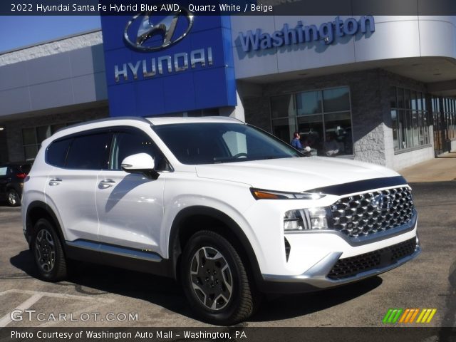 2022 Hyundai Santa Fe Hybrid Blue AWD in Quartz White