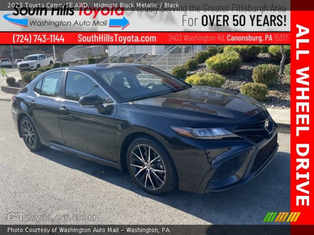 2023 Toyota Camry SE AWD in Midnight Black Metallic