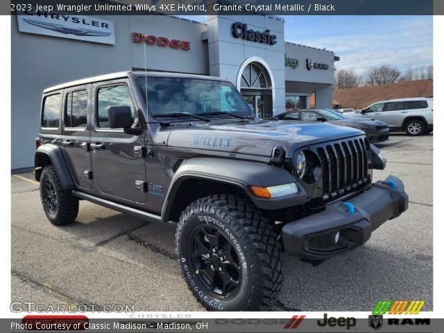 2023 Jeep Wrangler Unlimited Willys 4XE Hybrid in Granite Crystal Metallic