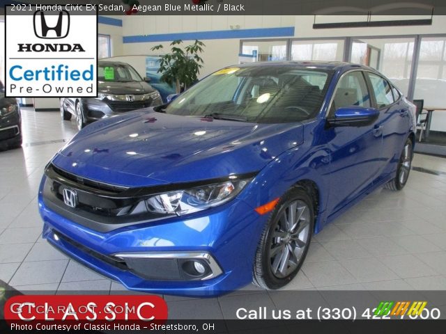 2021 Honda Civic EX Sedan in Aegean Blue Metallic