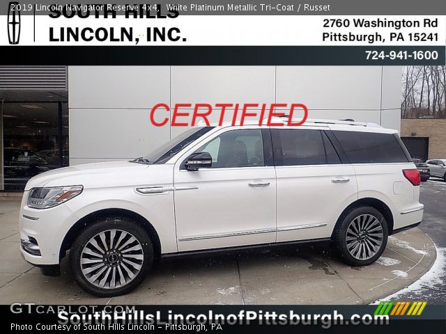 2019 Lincoln Navigator Reserve 4x4 in White Platinum Metallic Tri-Coat