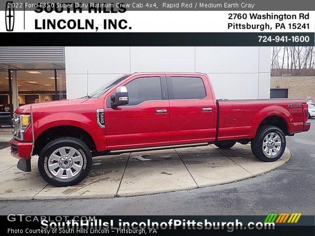 2022 Ford F350 Super Duty Platinum Crew Cab 4x4 in Rapid Red