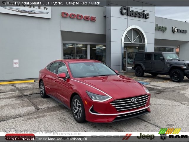 2021 Hyundai Sonata Blue Hybrid in Calypso Red