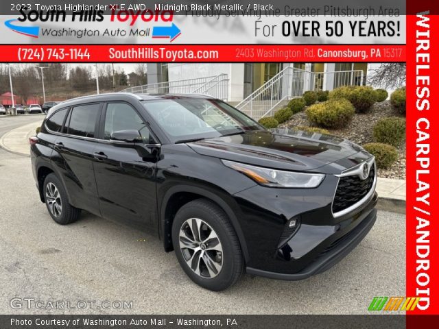 2023 Toyota Highlander XLE AWD in Midnight Black Metallic