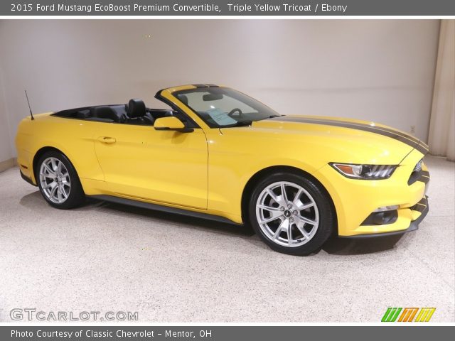 2015 Ford Mustang EcoBoost Premium Convertible in Triple Yellow Tricoat