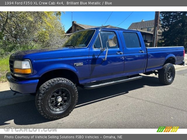 1994 Ford F350 XL Crew Cab 4x4 in Brilliant Blue Metallic