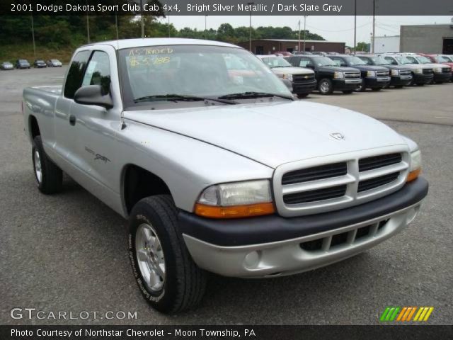 2001 Dodge Dakota Sport Club Cab 4x4 in Bright Silver Metallic