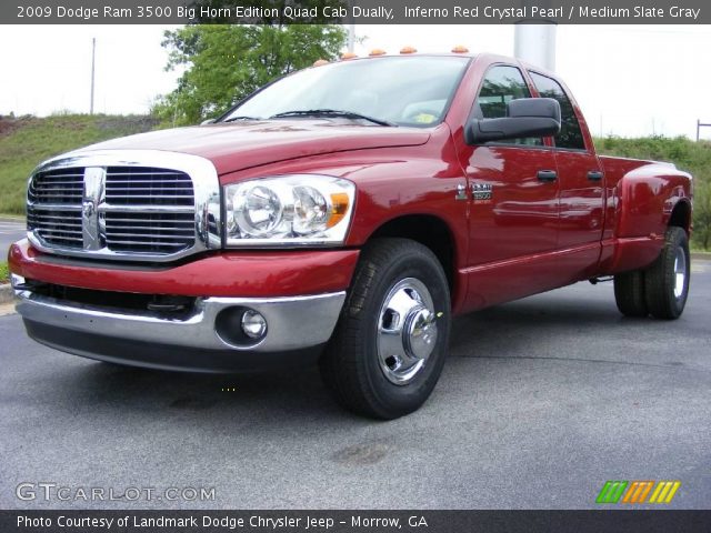 2009 Dodge Ram 3500 Big Horn Edition Quad Cab Dually in Inferno Red Crystal Pearl