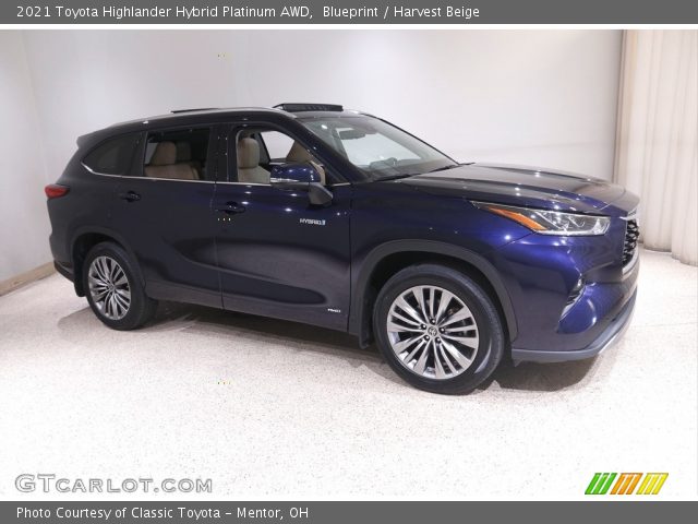 2021 Toyota Highlander Hybrid Platinum AWD in Blueprint