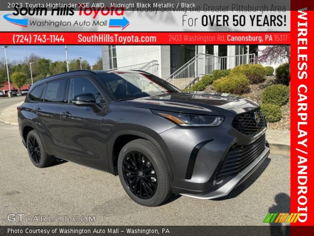 2023 Toyota Highlander XSE AWD in Midnight Black Metallic