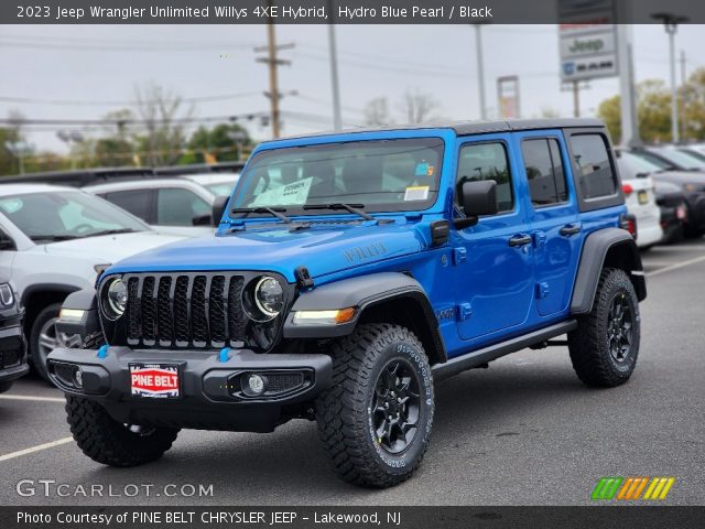 2023 Jeep Wrangler Unlimited Willys 4XE Hybrid in Hydro Blue Pearl