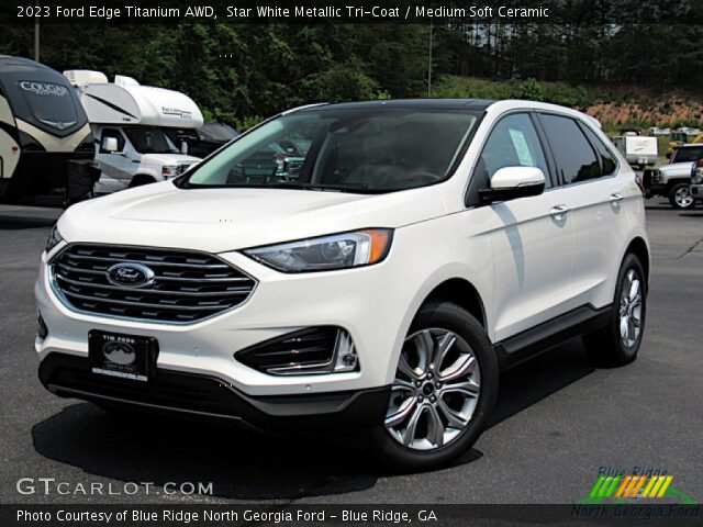 2023 Ford Edge Titanium AWD in Star White Metallic Tri-Coat