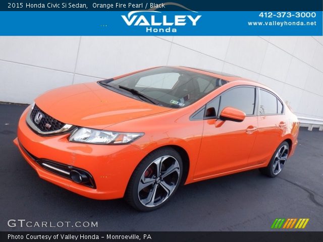 2015 Honda Civic Si Sedan in Orange Fire Pearl