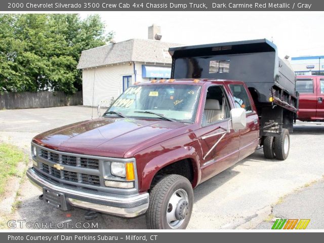 2000 Chevrolet Silverado 3500 Crew Cab 4x4 Chassis Dump Truck in Dark Carmine Red Metallic