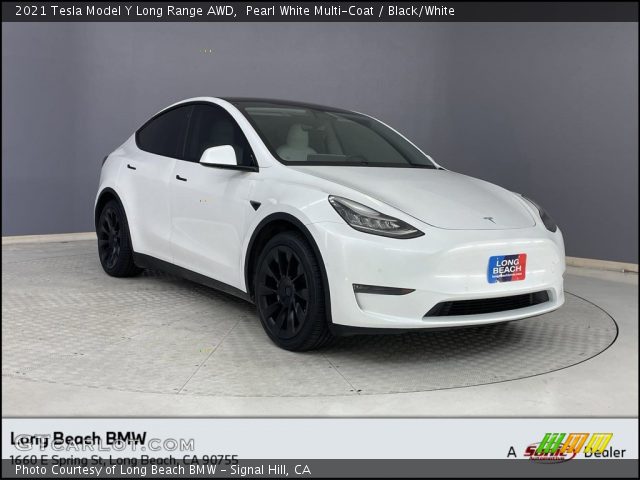 2021 Tesla Model Y Long Range AWD in Pearl White Multi-Coat