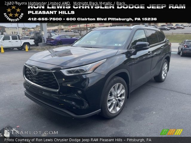 2022 Toyota Highlander Limited AWD in Midnight Black Metallic