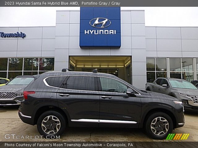 2023 Hyundai Santa Fe Hybrid Blue AWD in Portofino Gray