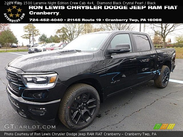 2024 Ram 1500 Laramie Night Edition Crew Cab 4x4 in Diamond Black Crystal Pearl