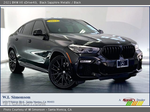 2021 BMW X6 sDrive40i in Black Sapphire Metallic