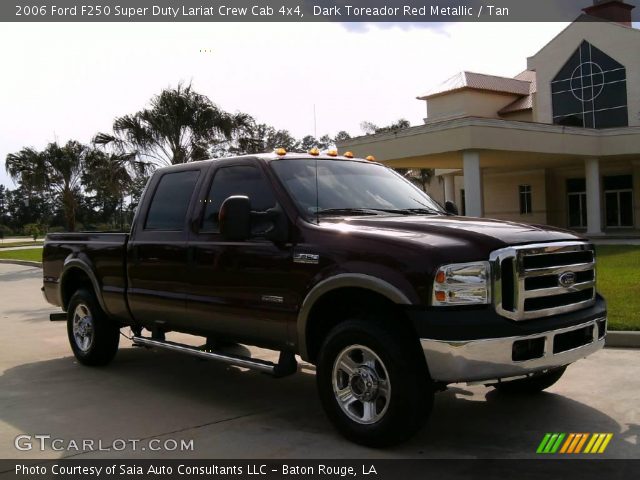2006 Ford F250 Super Duty Lariat Crew Cab 4x4 in Dark Toreador Red Metallic