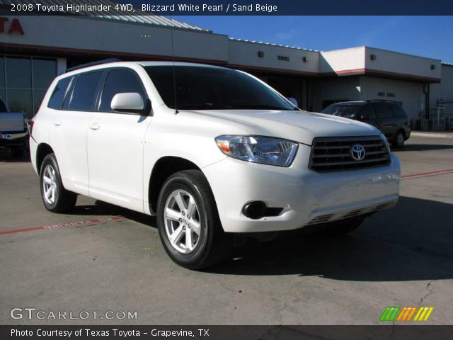 2008 Toyota Highlander 4WD in Blizzard White Pearl