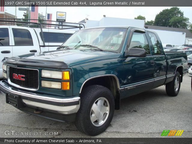 1997 GMC Sierra 1500 SLE Extended Cab 4x4 in Laguna Green Metallic