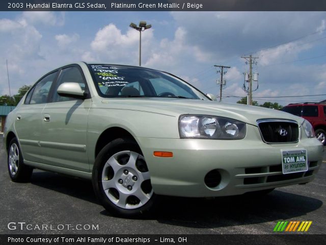 2003 Hyundai Elantra GLS Sedan in Platinum Green Metallic