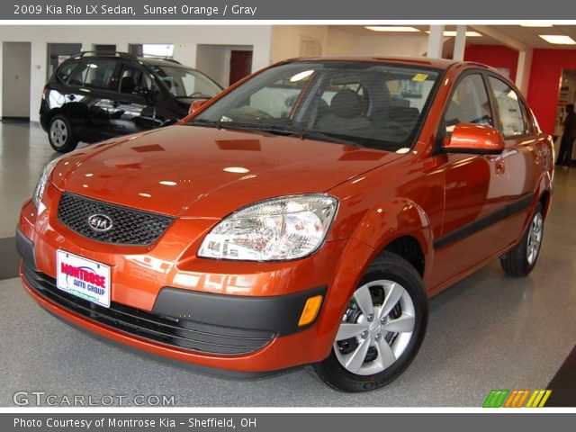 2009 Kia Rio LX Sedan in Sunset Orange